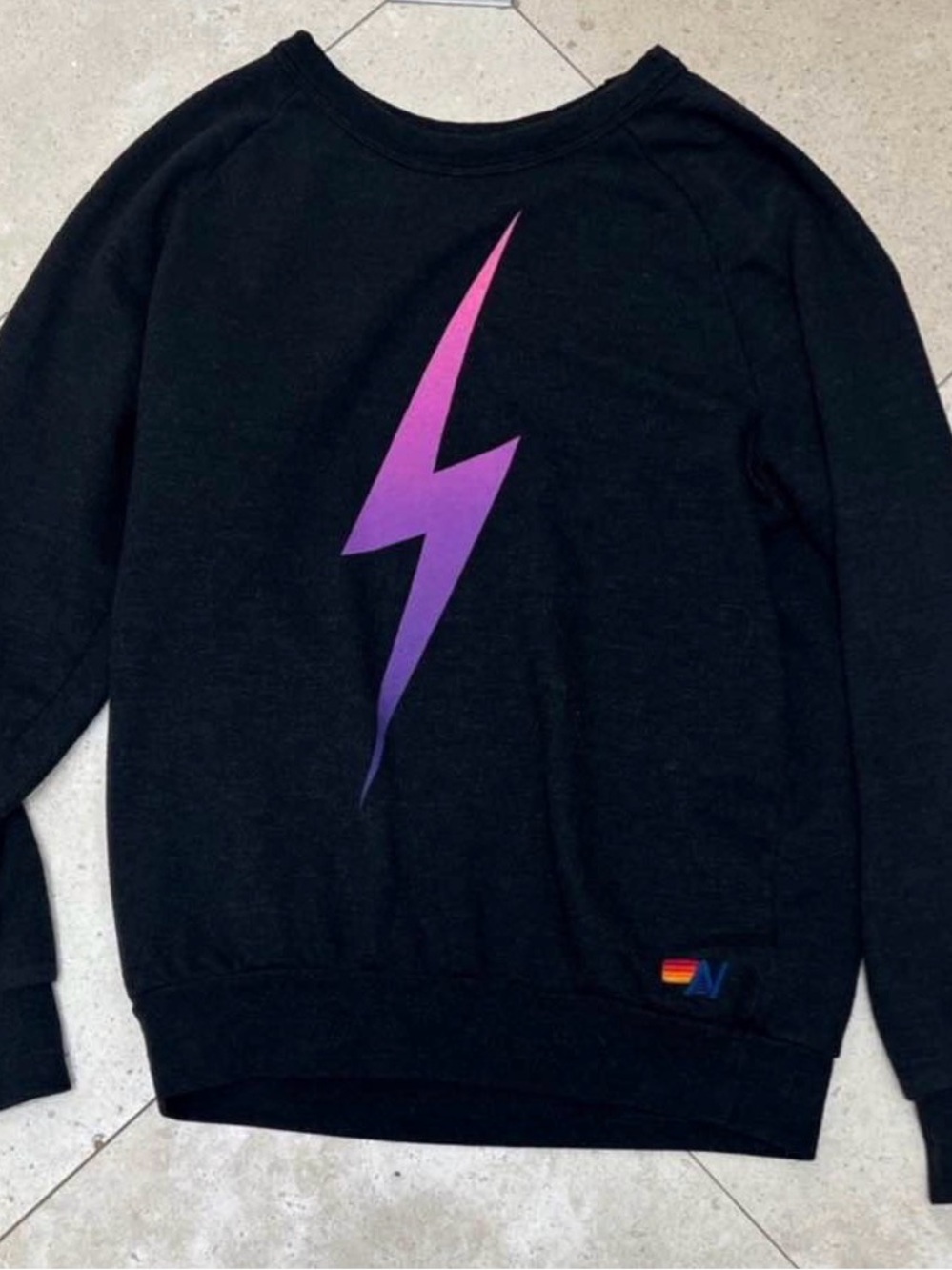 Aviator Nation Bolt Crewneck Sweatshirt - Small Black